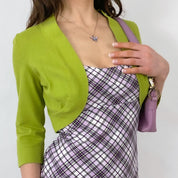 90's Lime Knit Shrug - Small