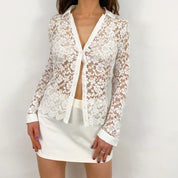 Floral Lace Blouse - Medium