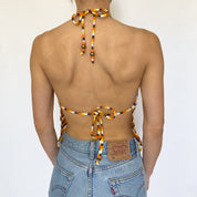 open back striped halter - large