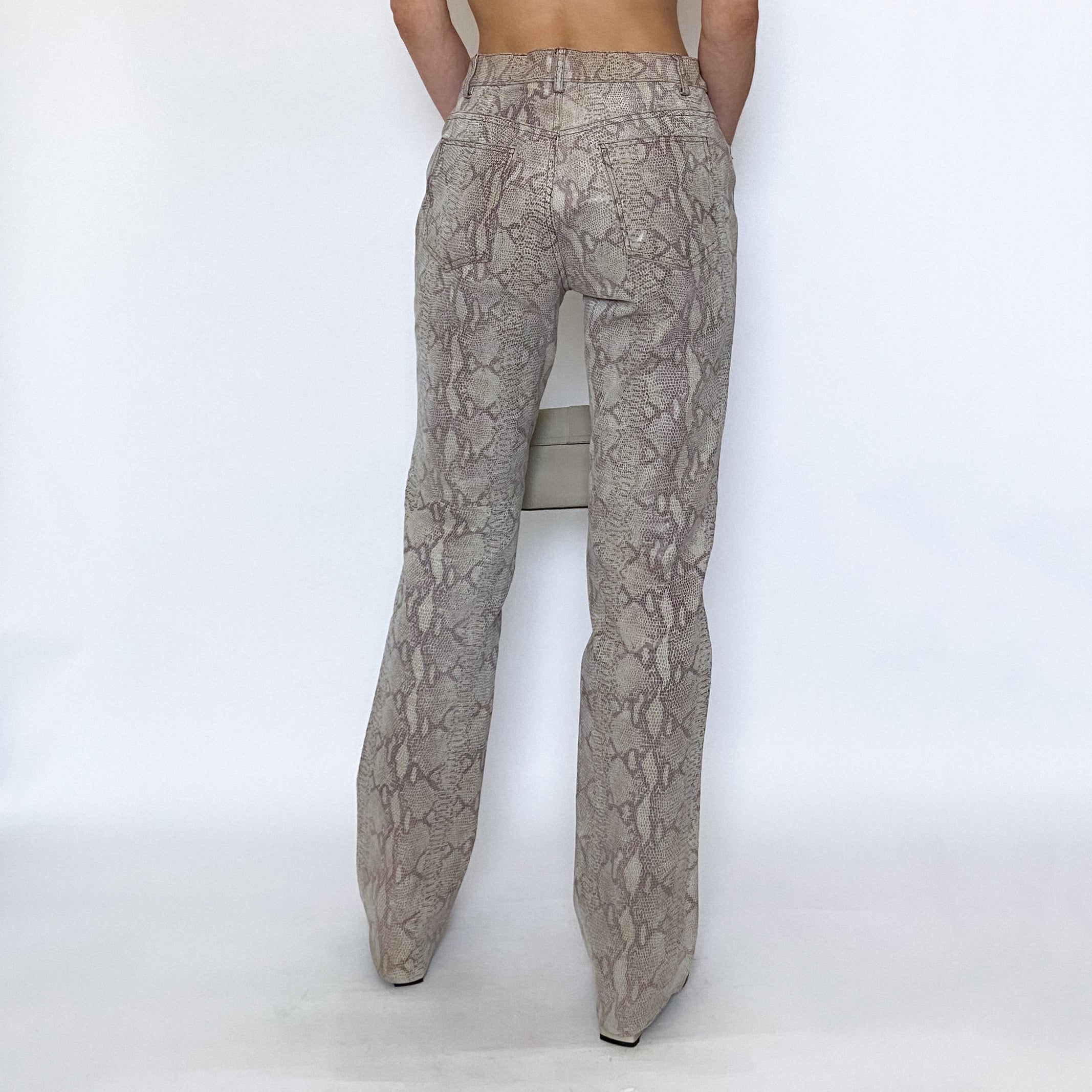 90's leather snakeskin pants - size 6