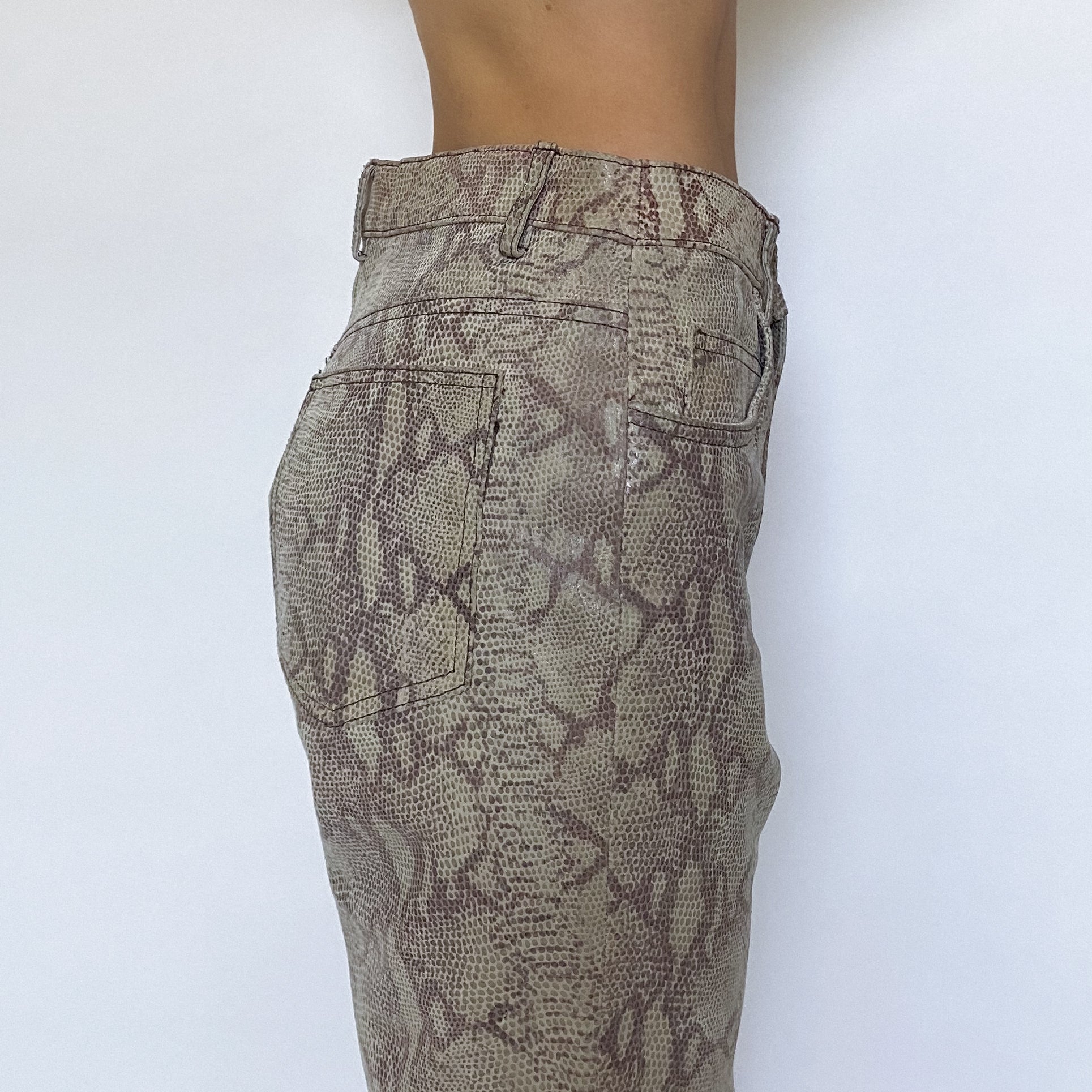 90's leather snakeskin pants - size 6