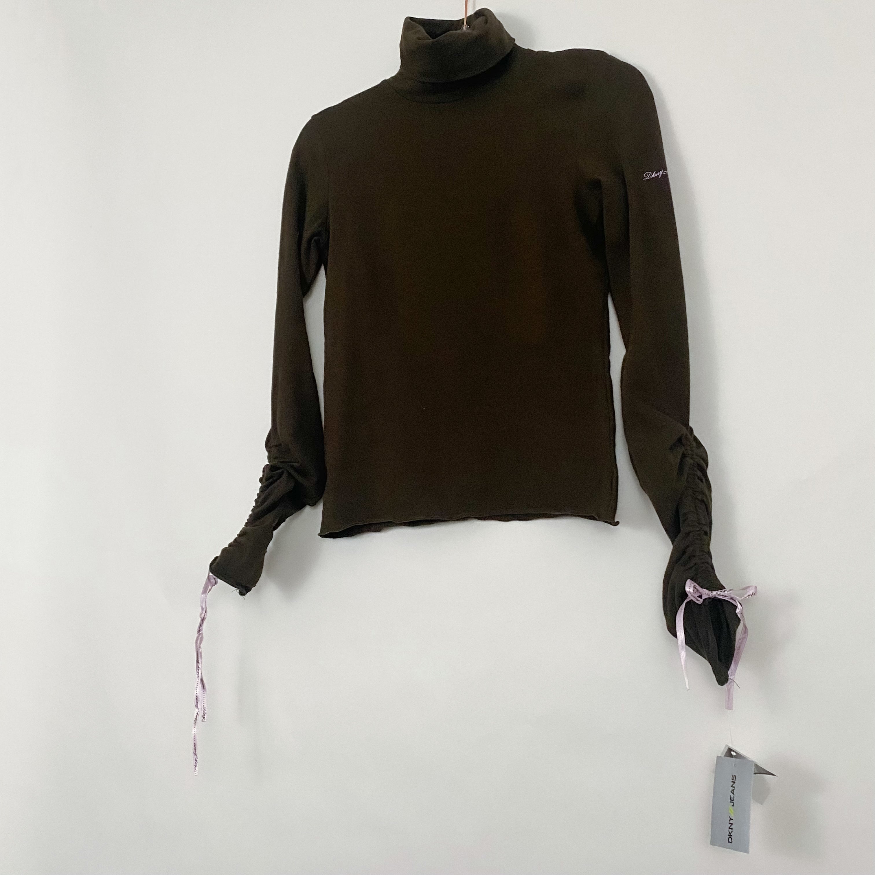 DKNY Ribbon Cinch Turtleneck