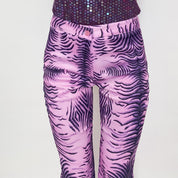y2k purple zebra pants - small