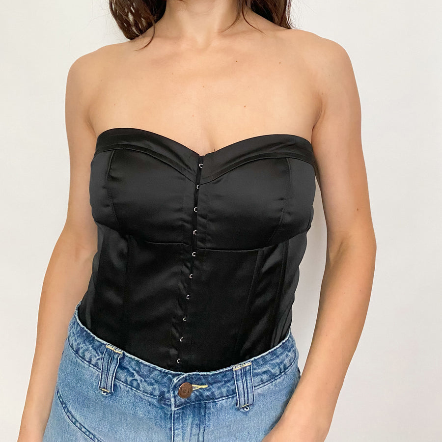 satin bustier top - size s