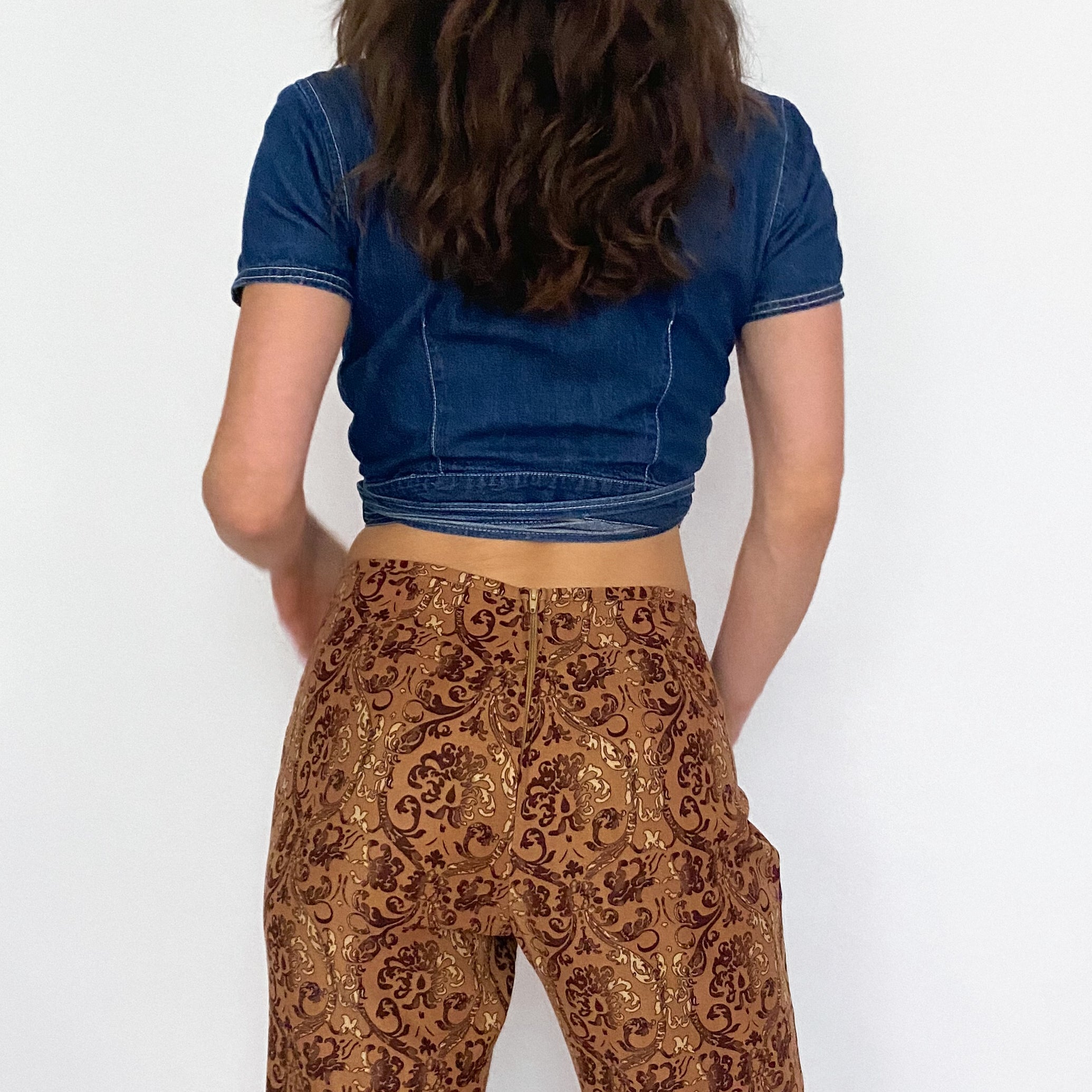 Vintage Calvin Klein Denim Wrap Crop Top