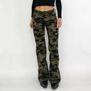 Mid Rise Camo Flare Pants