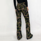 Mid Rise Camo Flare Pants