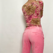 bubblegum velvet trousers - size xs long