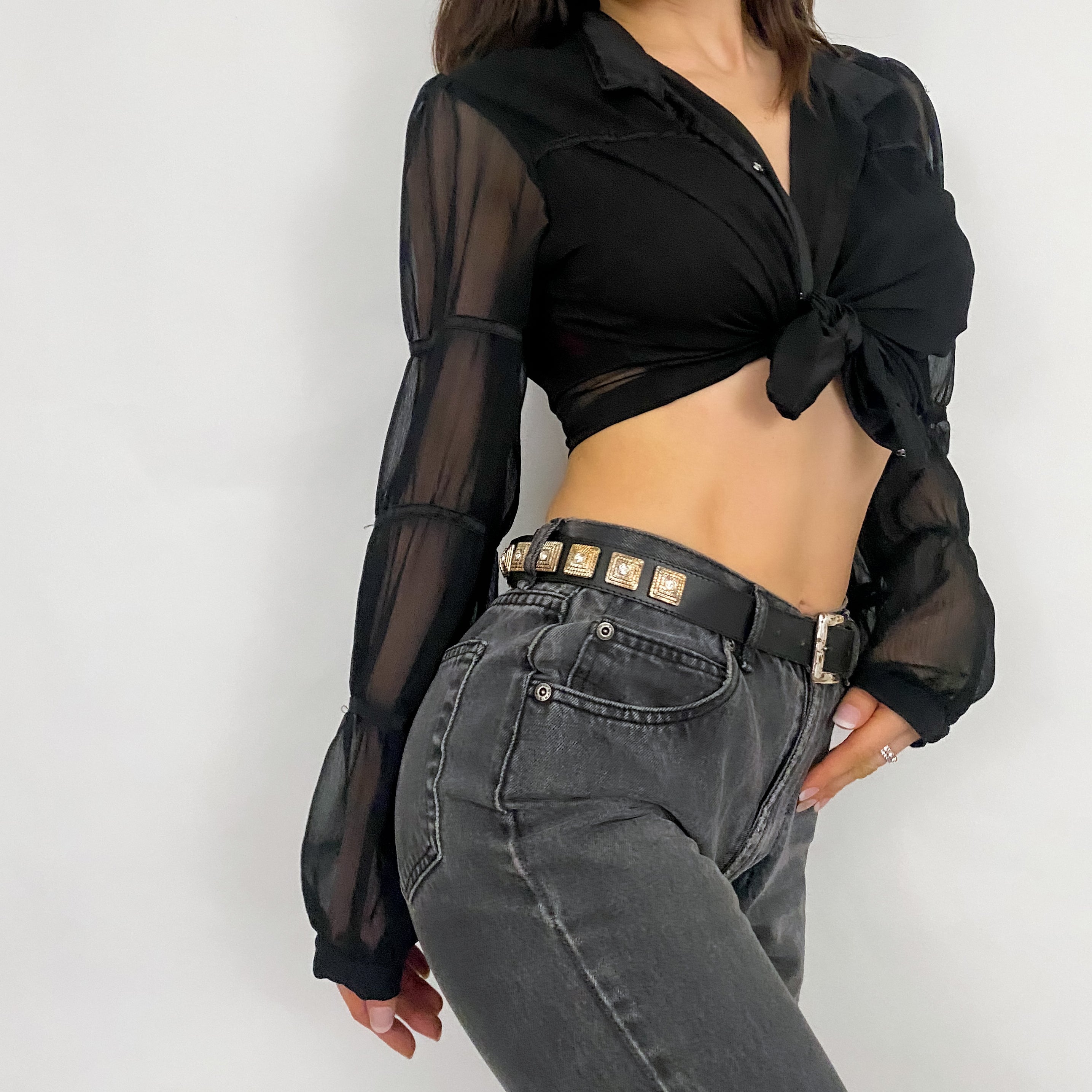 Guess Black Chiffon Blouse