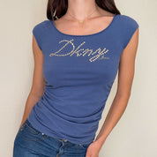 Blue DKNY Rhinestone Baby Tee
