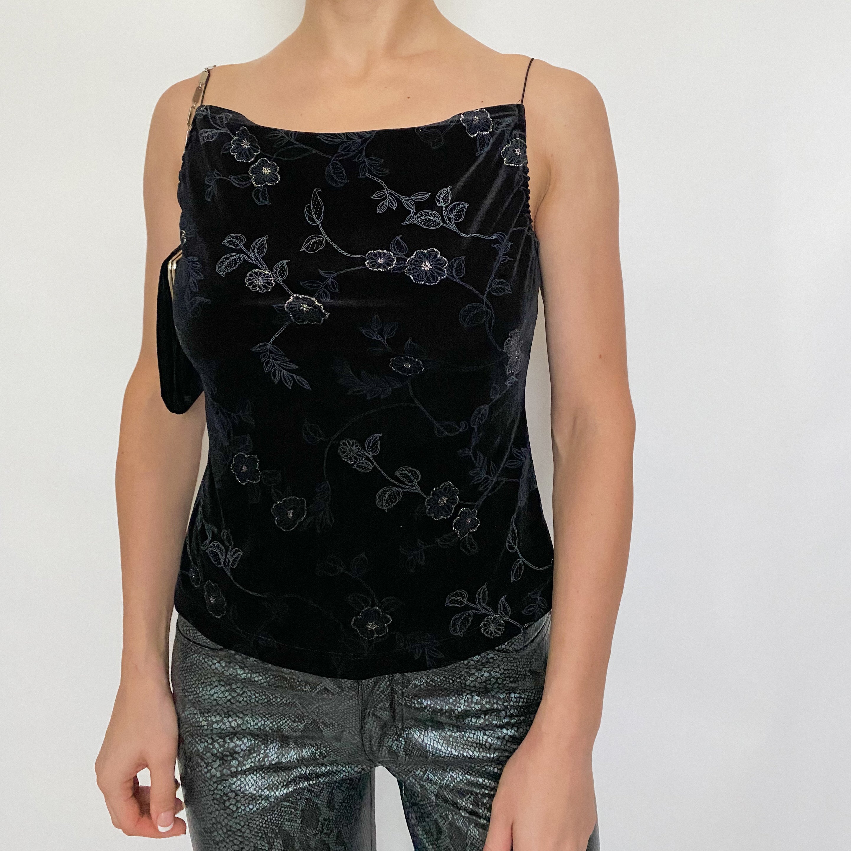 floral velvet tank - size s