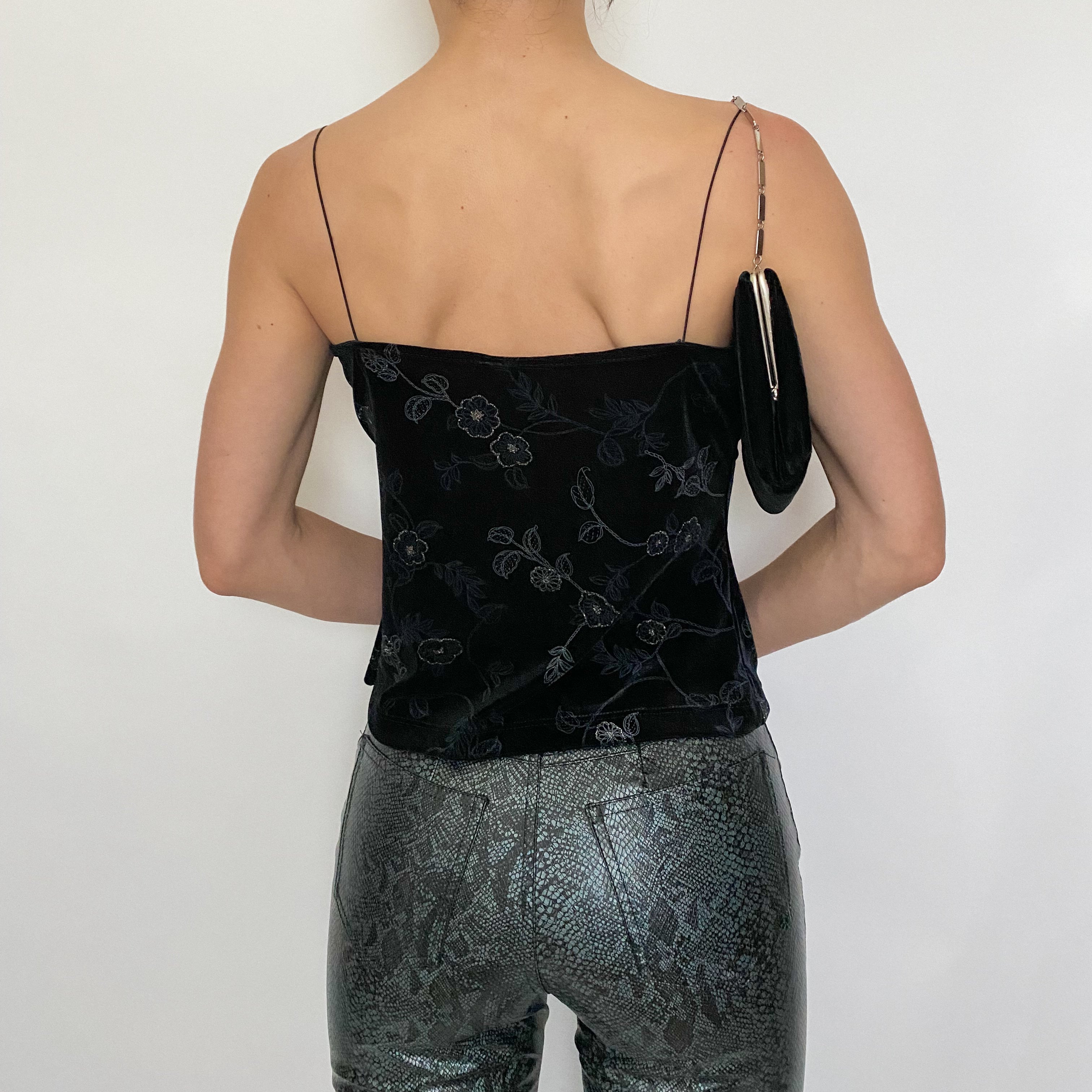 floral velvet tank - size s