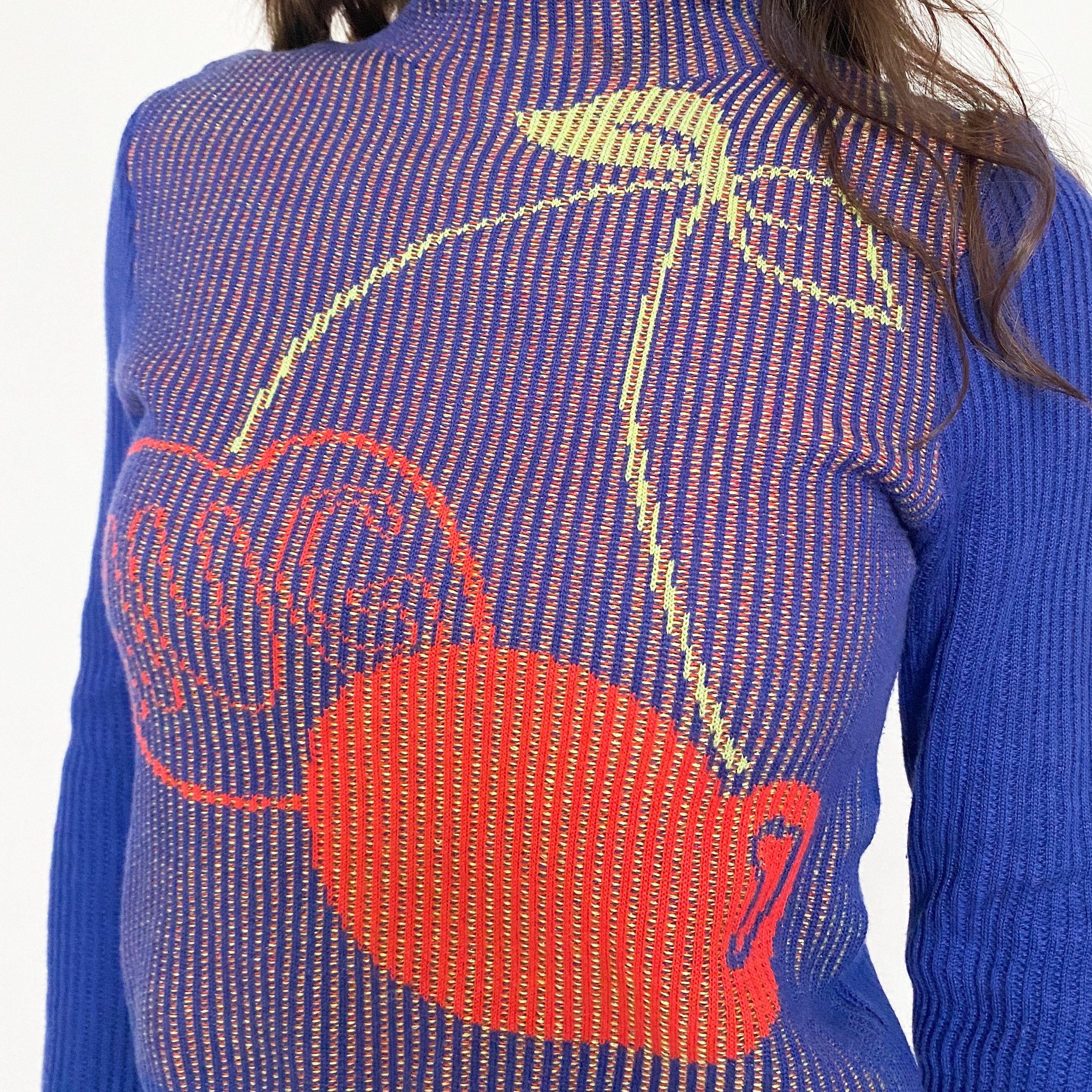 Cherry "Hug" Mock Neck Sweater