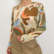 groovy abstract longsleeve - size m