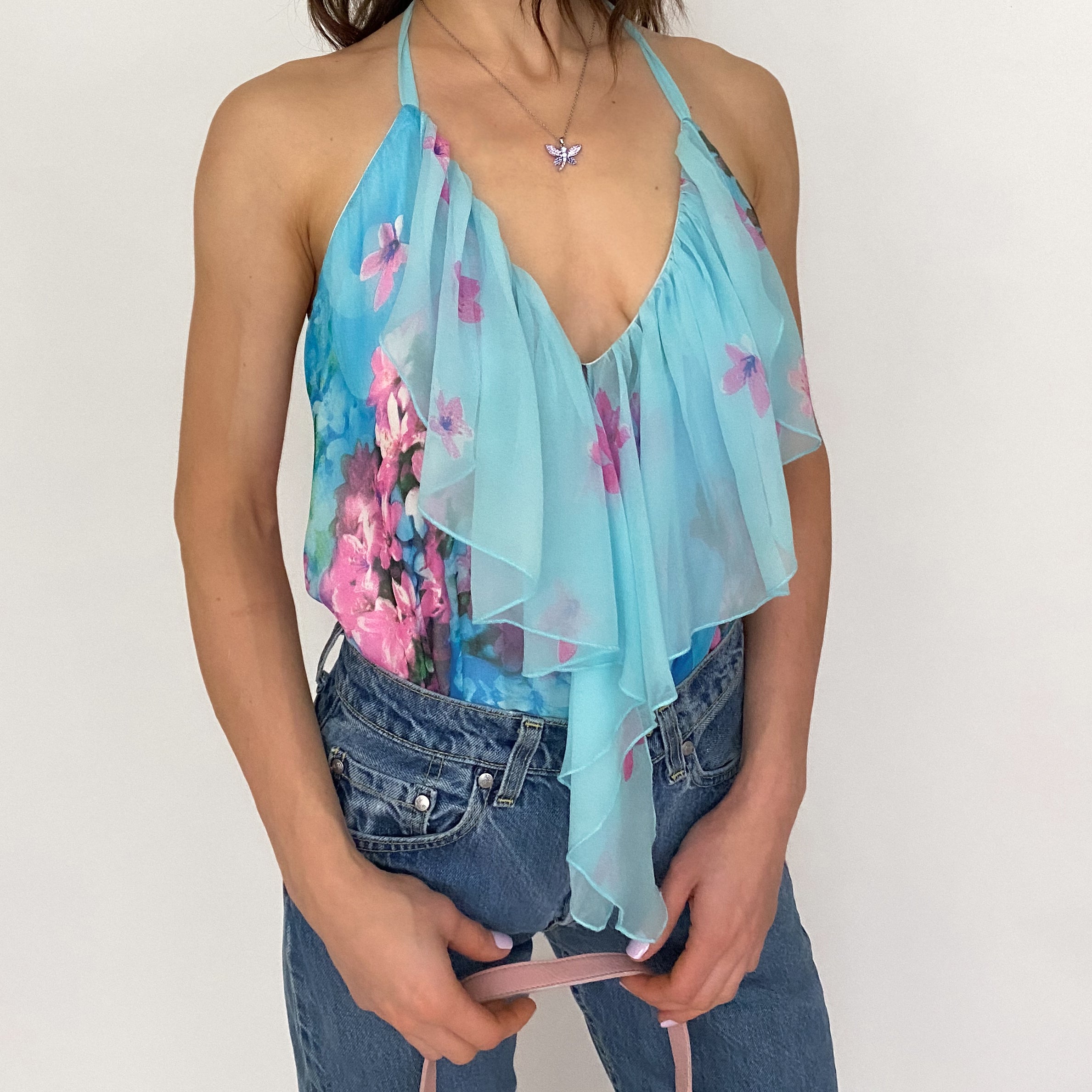 yumi kim chiffon floral halter - medium