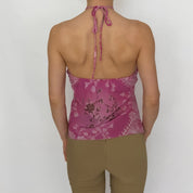 y2k scarf halter top - small