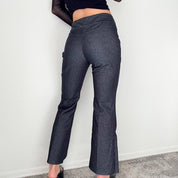 2000s Grey Lace Flare Pants (S/M)