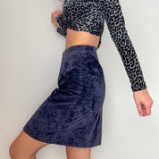 Purple Suede Pencil Skirt
