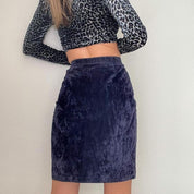 Purple Suede Pencil Skirt