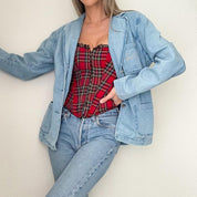 Rhinestone Dragon Fly Denim Blazer