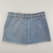 Y2K Belted Denim Mini Skirt - Medium