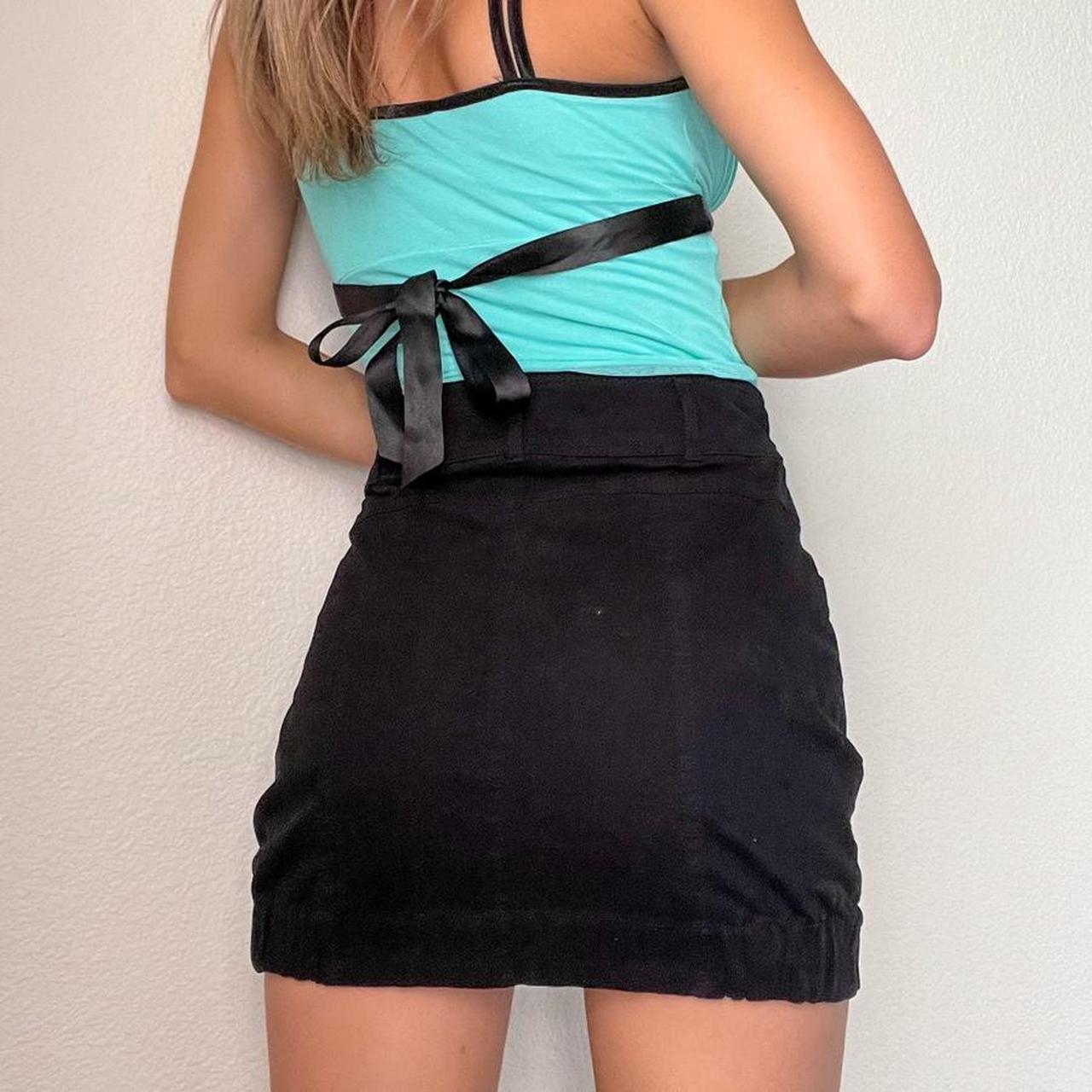 Black Cargo Mini Skirt