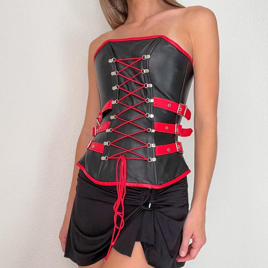 Leather Grunge Corset Top