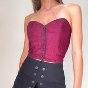 Vintage Maroon Cropped Corset