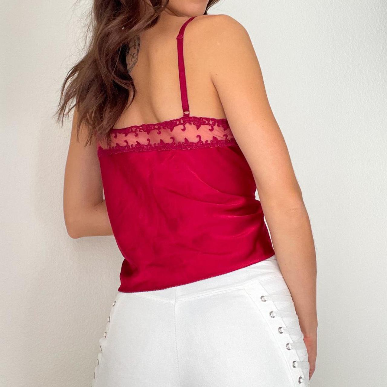 Red Lace Satin Cami