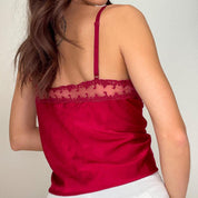 Red Lace Satin Cami