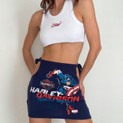Reworked Harley x Marvel Cut Out Mini Skirt