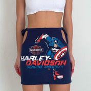 Reworked Harley x Marvel Cut Out Mini Skirt