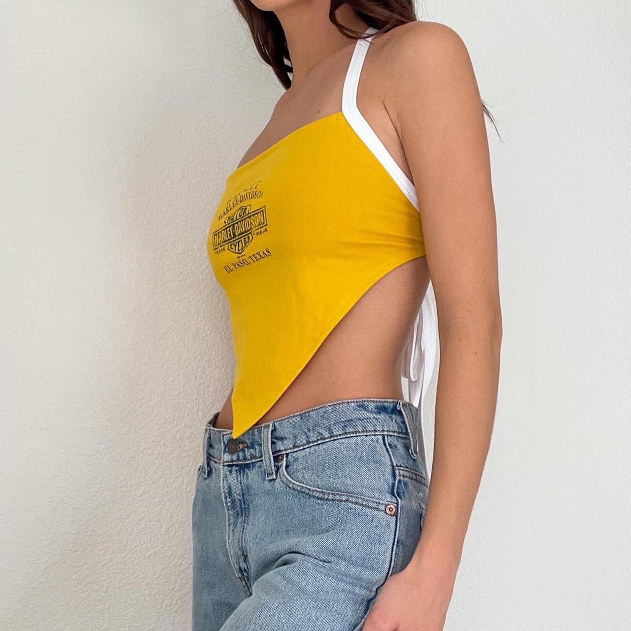 Reworked Yellow Harley Halter Top