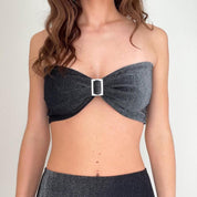 Reworked Silver 2-Piece Mini Skirt Set