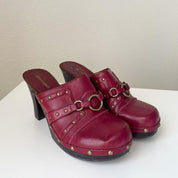 Red Leather BONGO Clogs