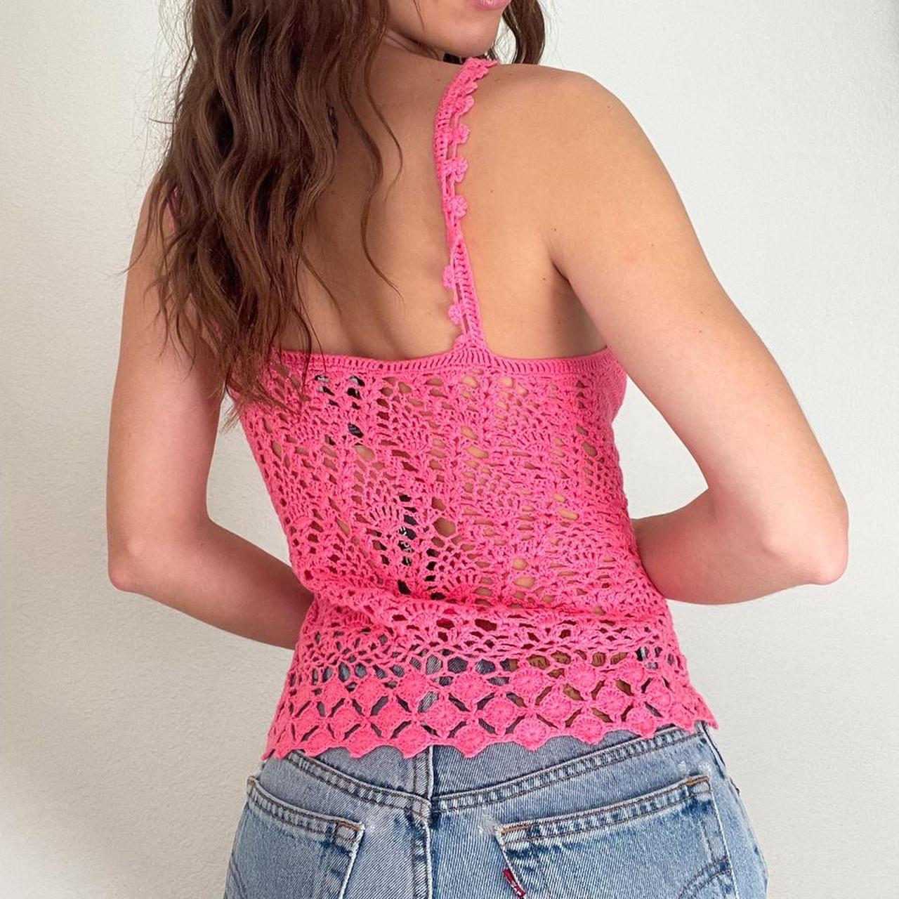 Pink Crochet Tank Top