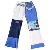 Reworked Blue Harley Patchwork Pants
