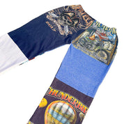 Reworked Blue Harley Patchwork Pants