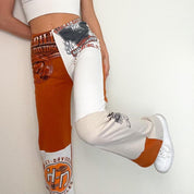 Reworked Orange Harley Patchwork Pants