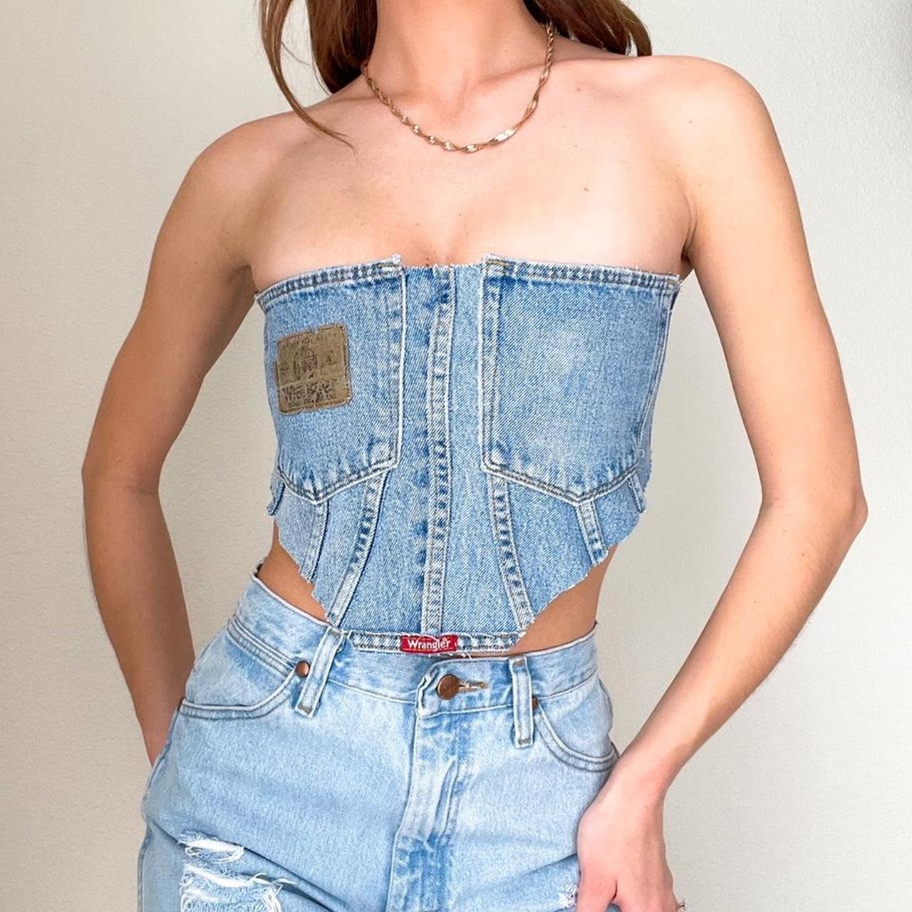 Reworked Wrangler Light Wash Corset