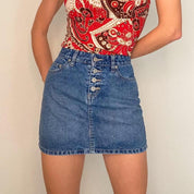 Denim Sparkle Mini Skirt