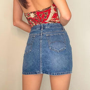 Denim Sparkle Mini Skirt