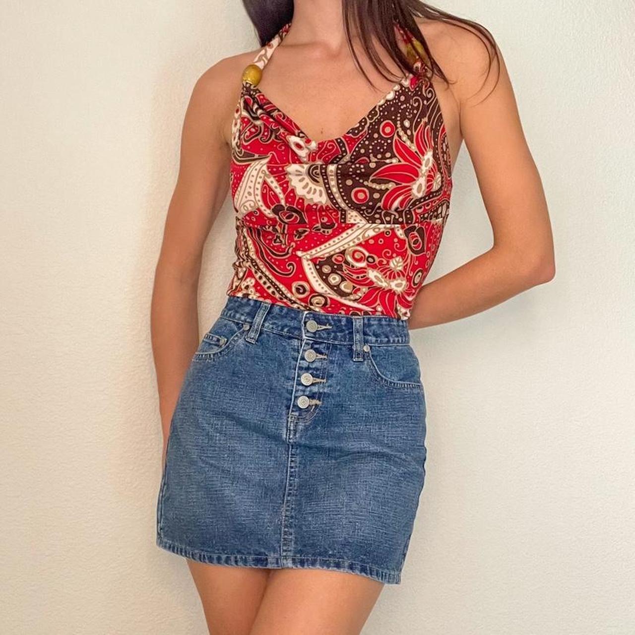 Denim Sparkle Mini Skirt