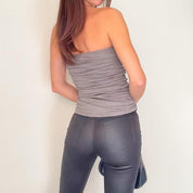 Grey Ruched Tube Top