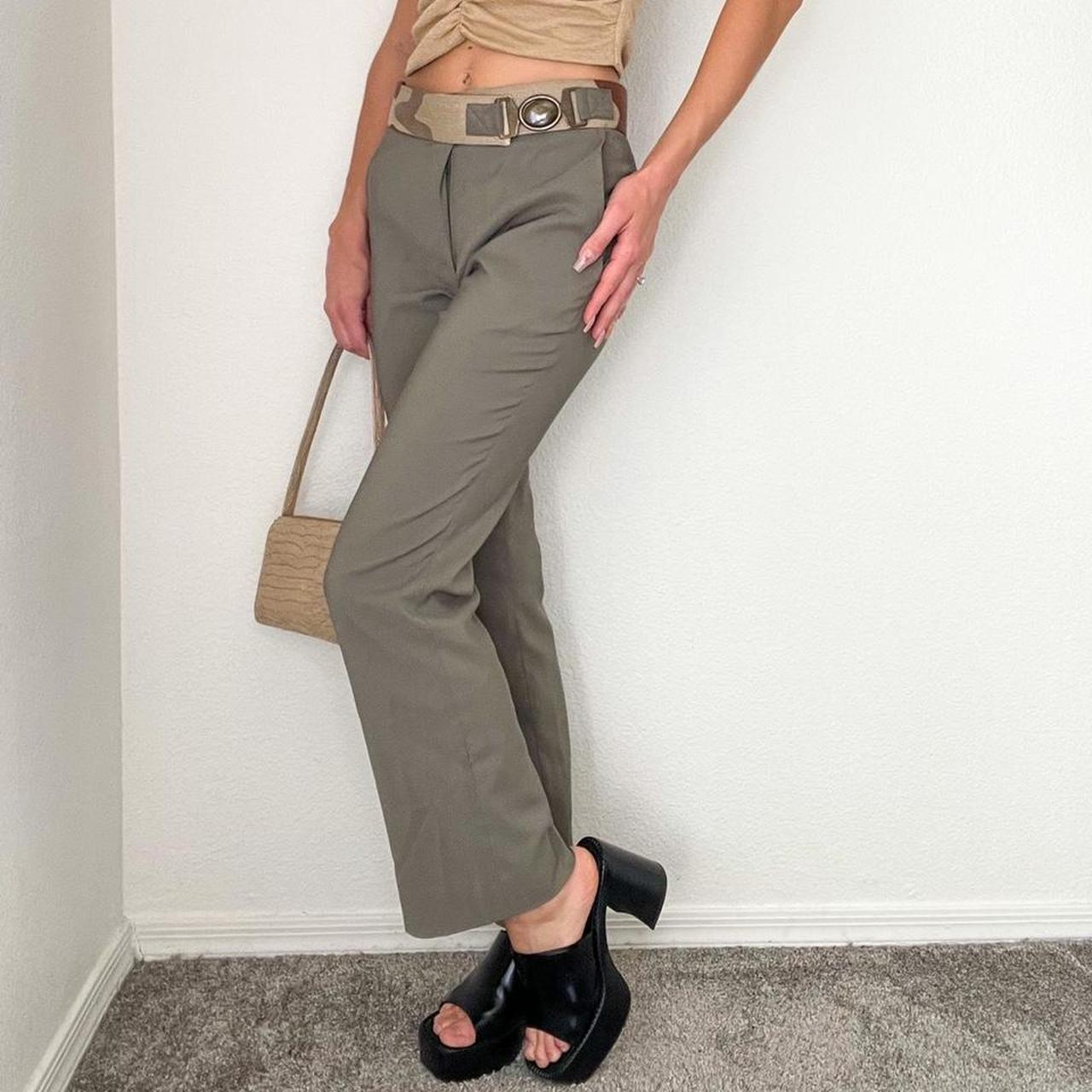 Olive Camo Belt Buckle Pants
