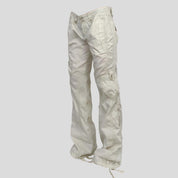 Y2K Cream Cargo Pants - Large