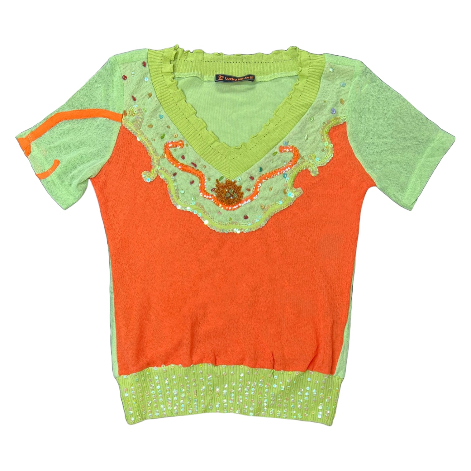 2000s Beaded Micromesh Top (S)