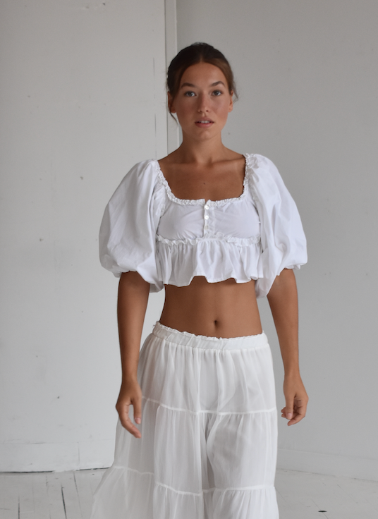 Puff Sleeve Cropped Top