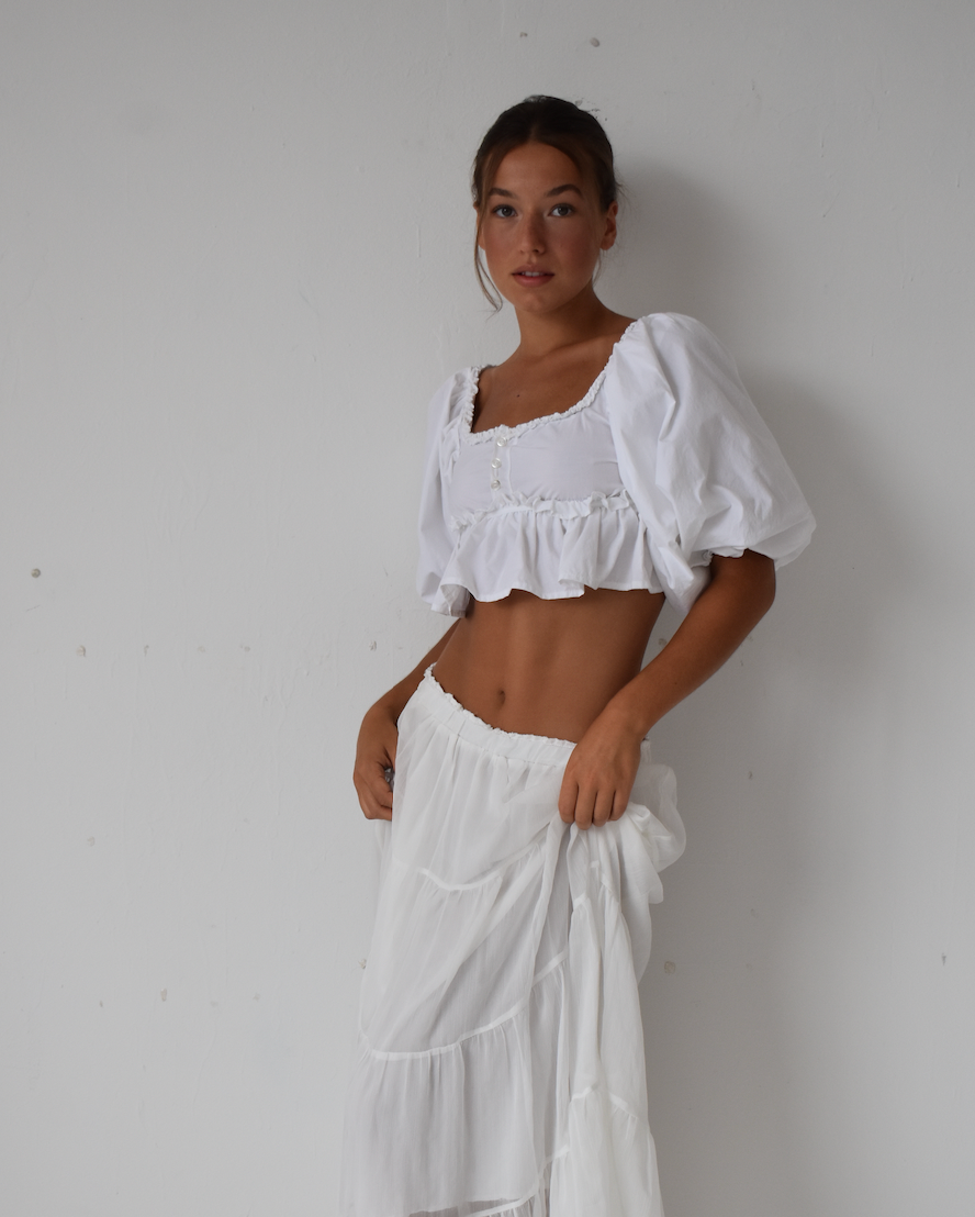 Puff Sleeve Cropped Top
