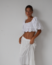 Puff Sleeve Cropped Top